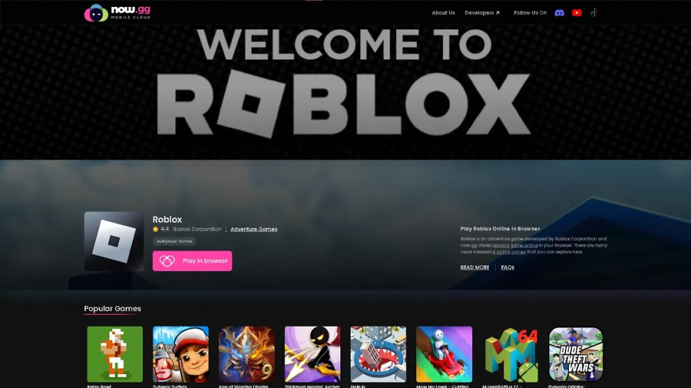 Now.gg Roblox Login
